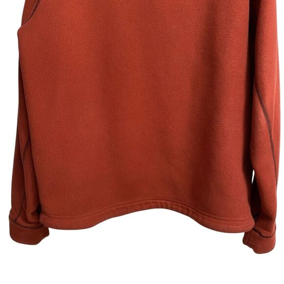Timberland Full Zip Fleece Jacket Men's Size L Burnt Orange High Neck Zip Pocket - Picture 8 of 16